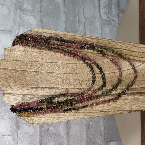 Artisan Crafted Multi Color Gemstone Nugget Necklace - Picture 1 of 7